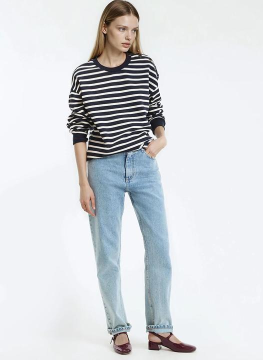 Actual product image La Redoute Collections Gestreiftes Sweatshirt mit geknöpfter Schulter (XL)