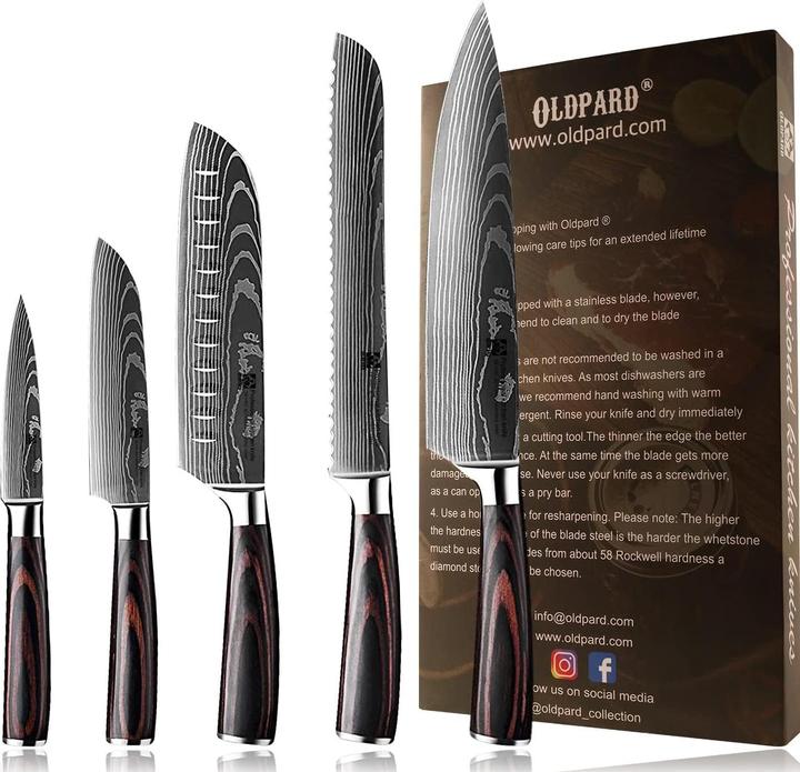 Produktbild Oldpard Küchenmesser-Set mit Pakkawood-Griffen