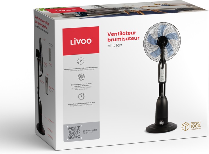Actual product image Livoo Spray mist fan (59 dB)