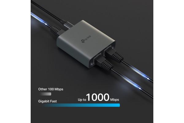 Actual product image TP-Link EH210, Black, Metal, 0 - 40 °C, 10 - 90%, 58 mm, 53 mm (RJ45 (2x), RJ45 (3x))
