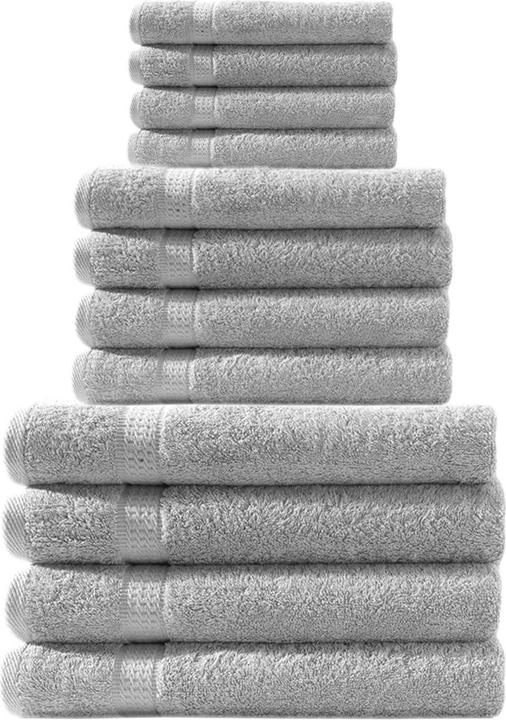 Casativo Handtuchset 12-teilig, je 4 Gäste-, Hand- und Duschtücher (100 x 50 cm, 140 x 70 cm, 50 x 30 cm)