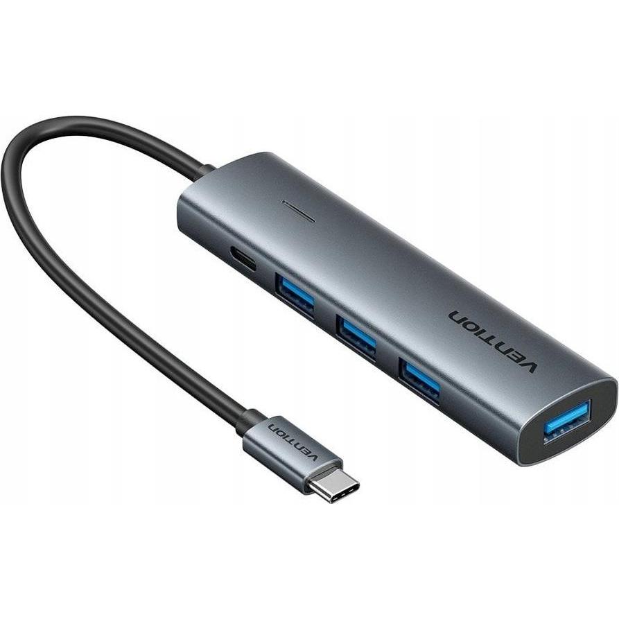 Vention Hub 5w1 USB-C 3.0 0.15m (USB-C, 5 porte), Docking station + Hub USB, Grigio