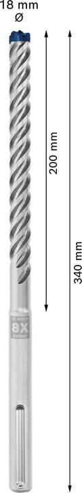 Produktbild Bosch Professional Zubehör EXPERT SDS max-8X Hammerbohrer, 18 x 200 x 340 mm, 5 Stück (18 Millimeter)