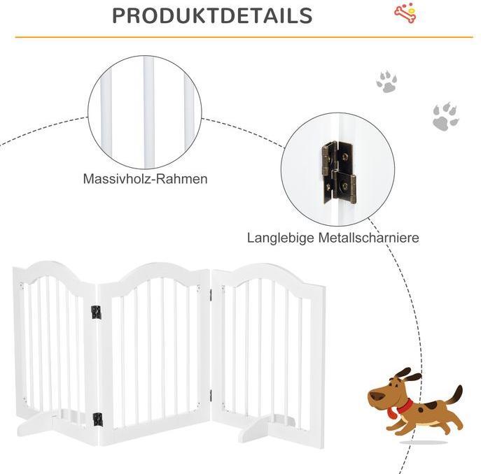 Actual product image Swisshandel24 Dog barrier fence Protective fence Dog fence Configuration fence 3-piece with two support feet rod