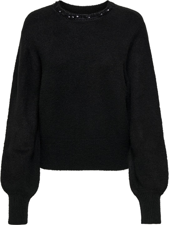 Only ONLAVI LS EMBELLISH O-NECK EX KNT Strickpullover
