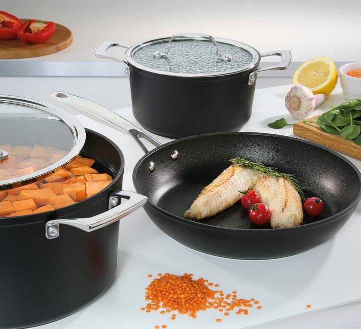 Immagine prodotto Spring Set di pentole Meridian Intense Pro da 4 pezzi con coperchi di vetro (24 cm, Set di pentole e padelle da cucina, Alluminio)