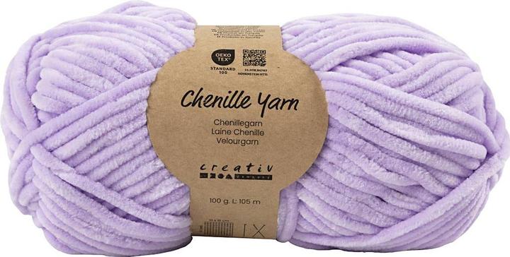 Produktbild Creativ Company Velour Yarn, L: 105 m, needle 5-6, purple, 100 g/ 1 ball (105 m)