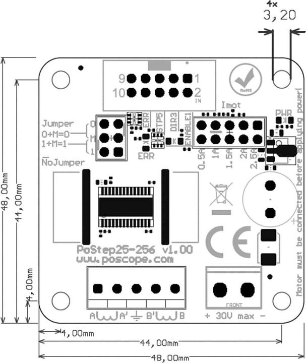 Actual product image Joy-it PoStep25-256 Stepper Motor Driver 2.5 A Screw Terminals
