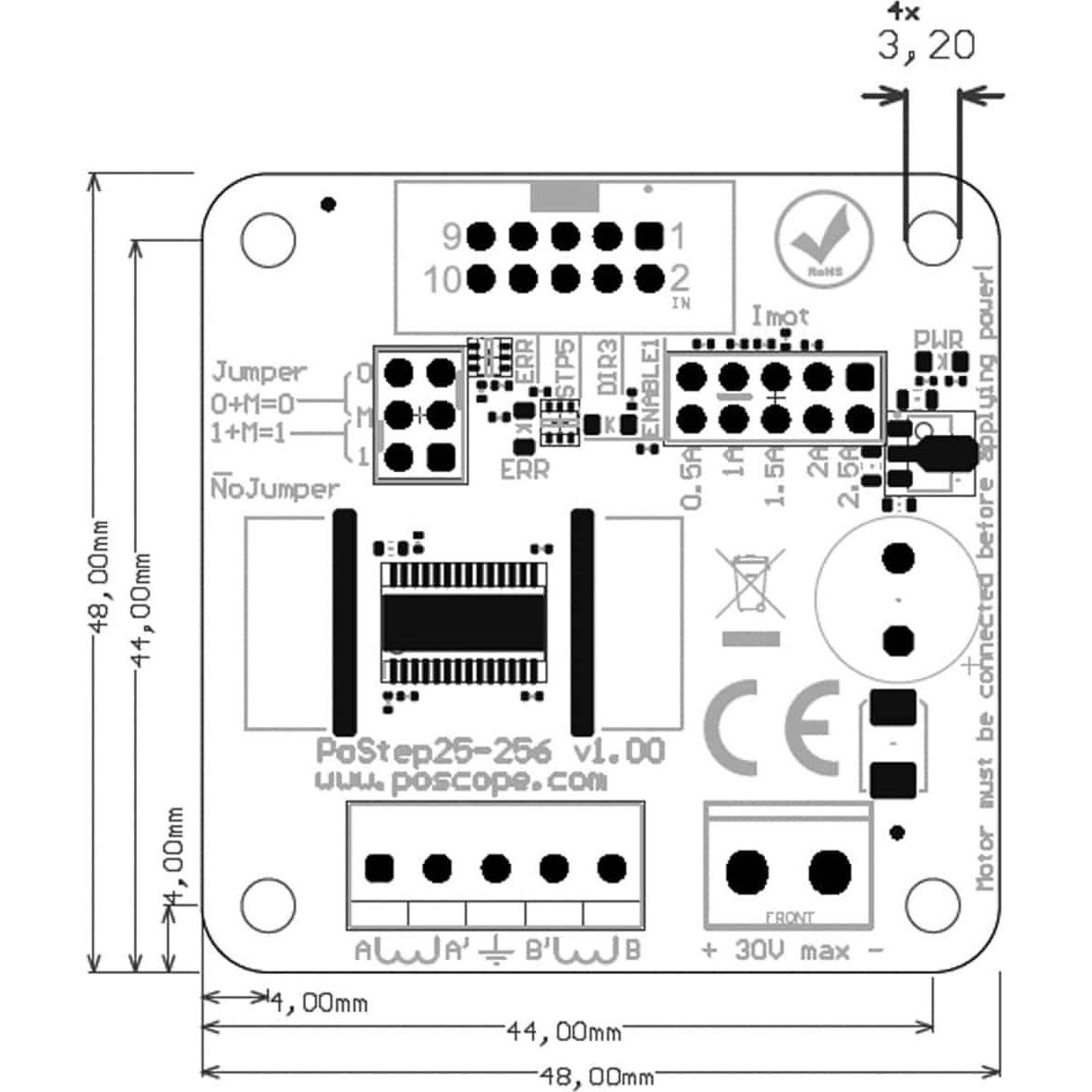 Thumbnail - Joy-it PoStep25-256 Schrittmotor-Treiber 2.5 A Schraubklemmen, Entwicklungsboard + Kit