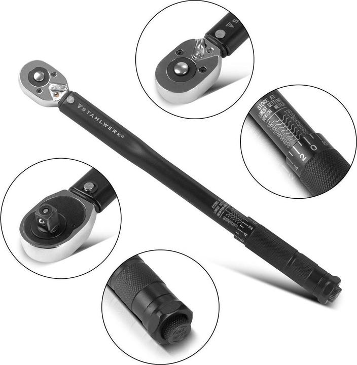 Produktbild Stahlwerk Drehmomentschlüssel TW-140 ST 10-140 Nm 3/8“ Zoll Umschaltknarre (3/8", 10 Nm, 140 Nm)