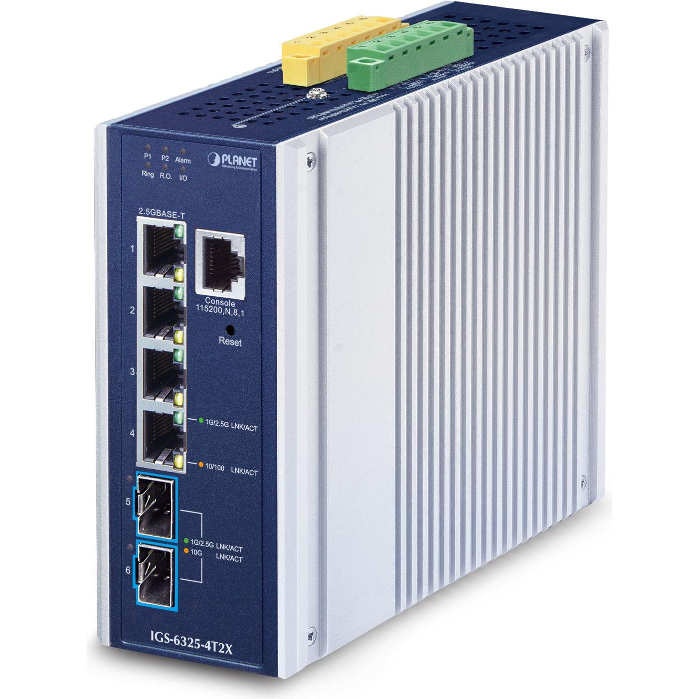 Planet IP30 Industrial L3 4-Port (4 Ports), Netzwerk Switch, Blau