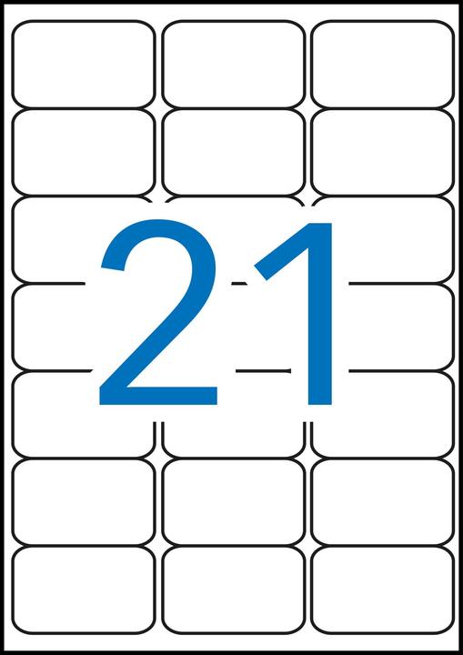 Image du produit Agipa Étiquettes en film résistant aux intempéries, 63,5 x 38,1 mm, blanches