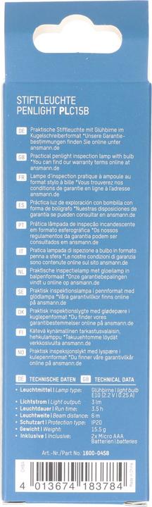 Immagine prodotto Ansmann Stiftleuchte PLC15B, Bulb (12.25 cm)