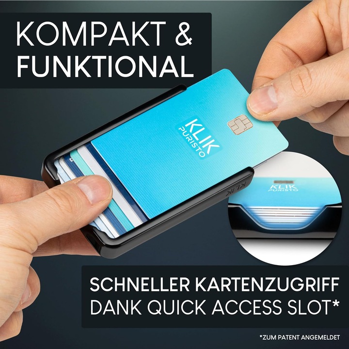 Produktbild Puristo KLIK MINIMAL Slim Wallet Carbon 11er