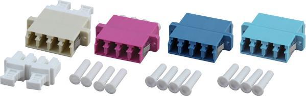 Produktbild EFB Elektronik Kunststoff Kupplung LC 4-fach MM türkis/aqua, Keramikhülse