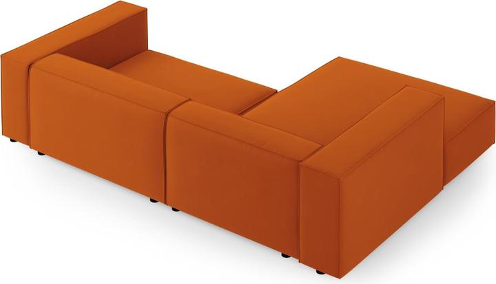 Actual product image Cosmopolitan Design Velvet Left Corner Sofa, "Arendal", 3 Seats, Terracotta, 224x166x70 Made in Europe (3-seater, Corner sofa)