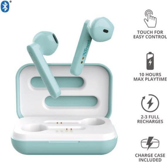 Produktbild Trust Primo Touch Bt Earphones Mint (ANC, 12 h, Kabellos)