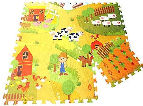 Actual product image Activity Board Premium Farmyard Puzzle Mat, 9 Piece Foam Mat