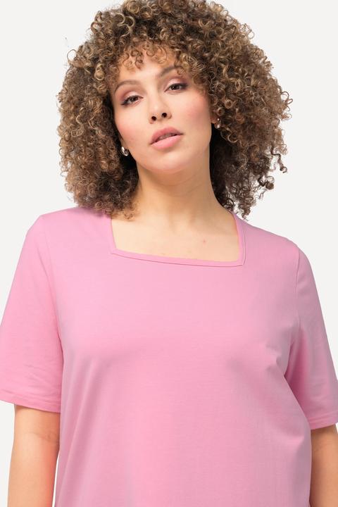 Image du produit Ulla Popken T-shirt à manches courtes et col carré. Coupe évasée (42, 44)