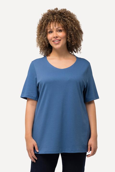 Immagine prodotto Ulla Popken Maglia aderente con davanti doppio, scollo a girocollo e mezze maniche (62)