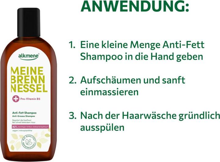 Actual product image Alkmene MEINE BRENNESSEL, Anti-Fett Shampoo (250 ml, Liquid shampoo)