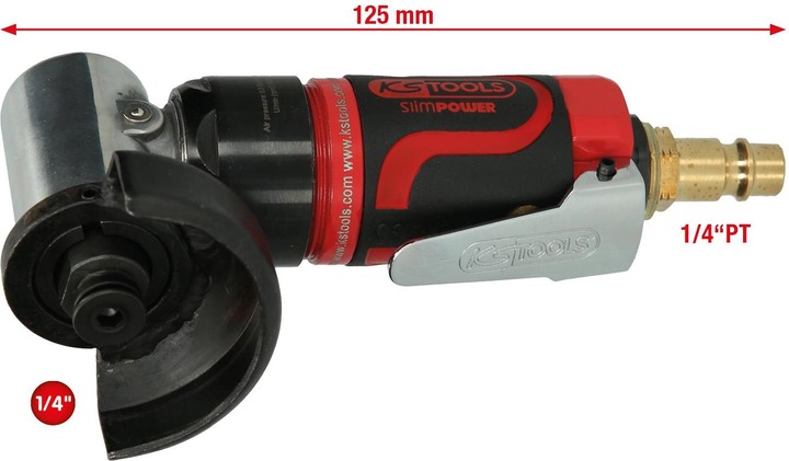 Productafbeelding KS Tools 1/4" SlimPOWER mini perslucht staafschuurmachine kort, 283 l/min, 220 watt (220 W)