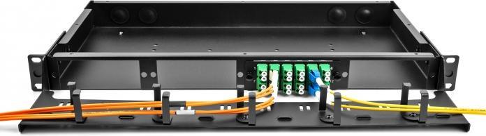 Produktbild Delock LWL Adapter Panel LC Duplex OM4 12 Port aqua (S/FTP, CAT8.1, 0.11 m)