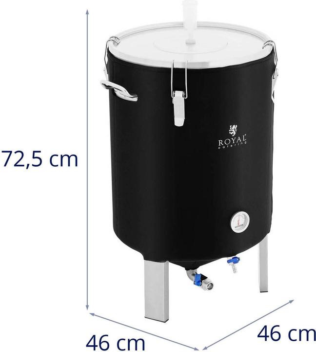Actual product image Royal Catering Fermenter Edelstahl Fermentierkessel Gärkessel mit Isoliermantel 60 L 0 - 40 °C