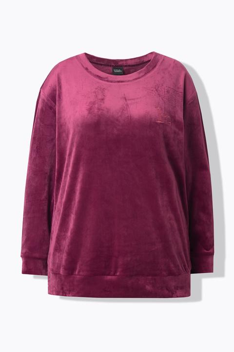 Immagine prodotto Ulla Popken Pullover da casa in Nicki con ricami, scollo a girocollo e maniche lunghe (52)