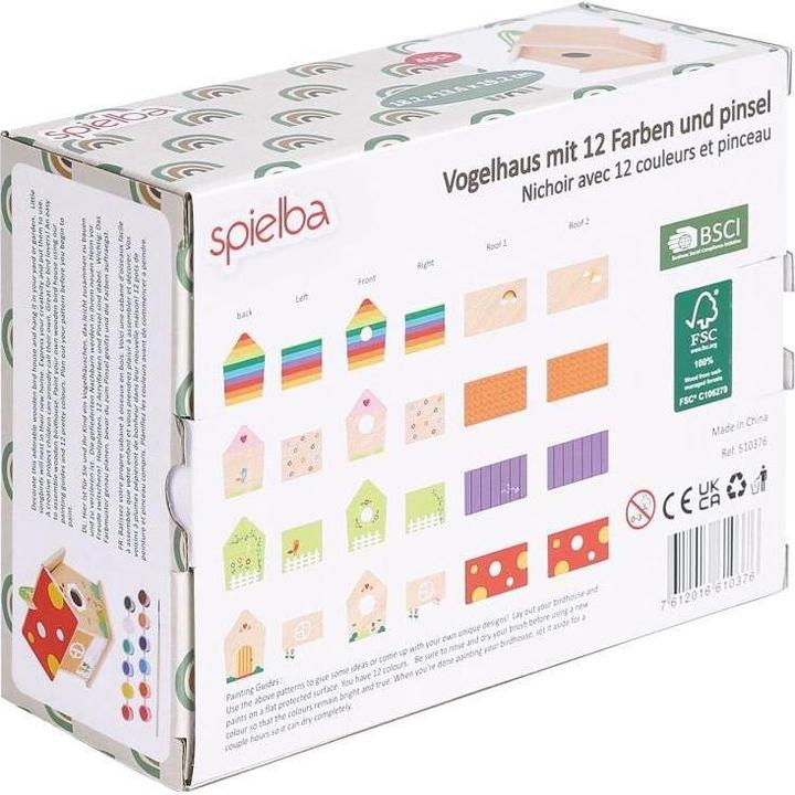 Immagine prodotto Spielba Set creativo di casette per uccelli con colori e pennelli
