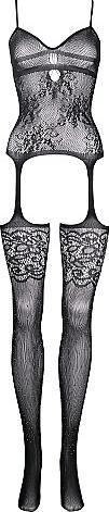Image du produit Le Désir Suspender Rhinestone Bodystocking - O/S (Taille unique)