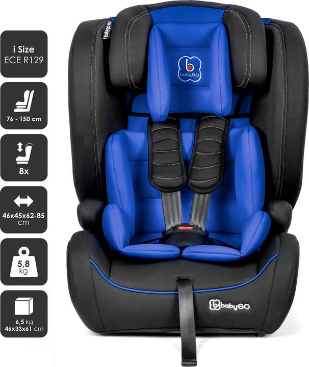 Produktbild BabyGo FreeMove Isize, blau (Kindersitz, ECE R129/i-Size Norm)