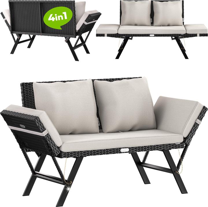 Casaria Banc de jardin 2en1