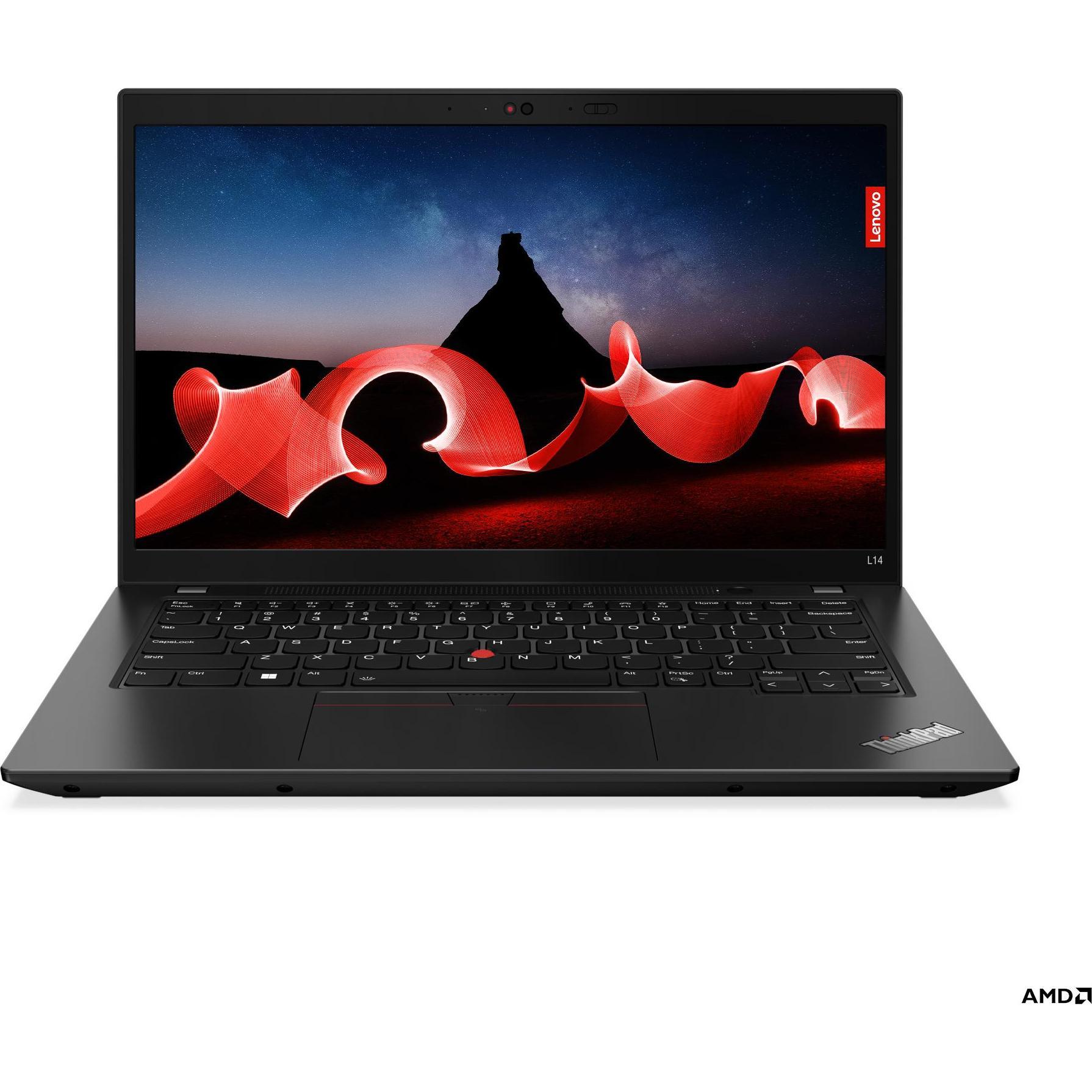 Lenovo ThinkPad L14 Gen 4 (14", AMD Ryzen 3 PRO 7330U, 16 GB, 256 GB, DE), Notebook, Schwarz