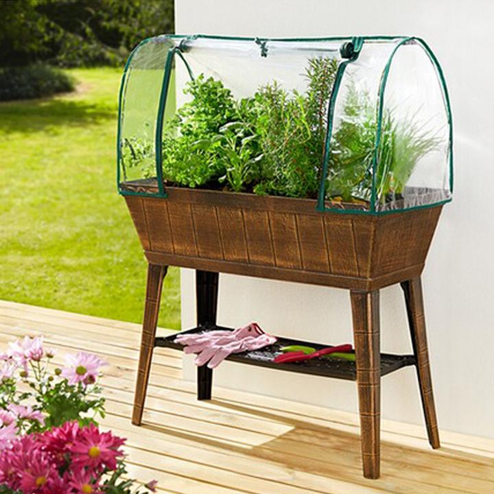 Actual product image HTI-Living Nessa raised bed with cold frame cover Brown