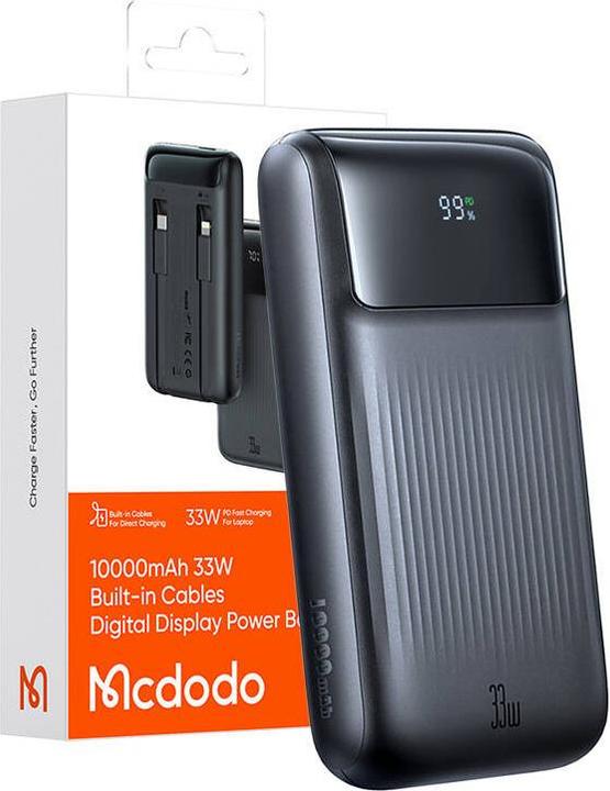 Actual product image Mcdodo Power Bank MC-0231 Digital Dis 10000mAh, 33W (czarny) (10000 mAh, 33 W)
