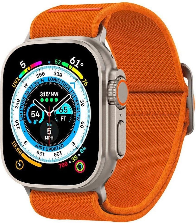 Spigen Fit Lite Band for Apple Watch Series 42, 44, 45, 49 mm - orange (42 mm, 44 mm, 45 mm, 49 mm, Nylon, Fabric, Stainless steel, Apple Watch Series 7, Apple Watch Series 8, Apple Watch Ultra)