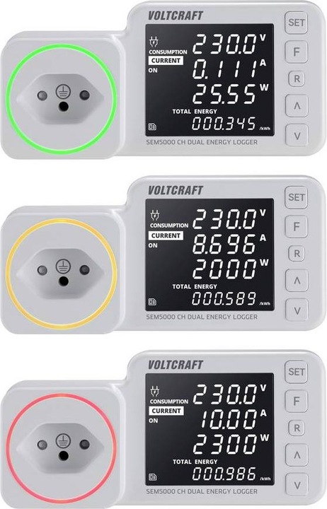 Produktbild Voltcraft SEM5000 CH DUAL Energiekosten-Messgerät Kostenprognose, Alarmfunktion