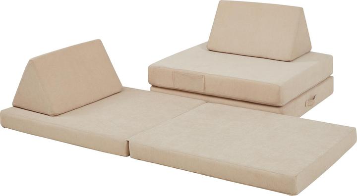 Actual product image En.Casa Spielsofa Norhulta 5-tlg. 150x66x46 cm Cord Beige (Children sofa)