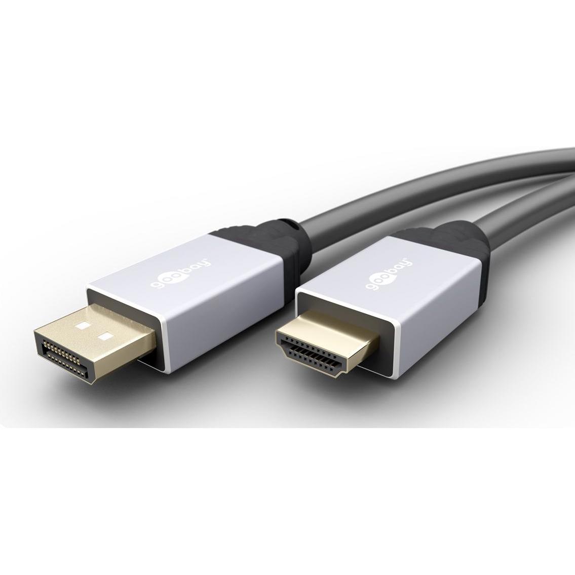 Goobay Nero Displayport — Hdmi (Typ A) (1 M), Cavo Video,