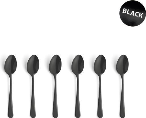 Amefa AUSTIN Mocca-/Espressolöffel Set 6-teilig, PVD schwarz, satiniert (6 pièce(s), Scoops)