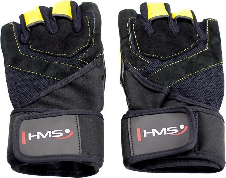 Produktbild HMS Gym Handschuhe Schwarz/Gelb rL (L, One Size)