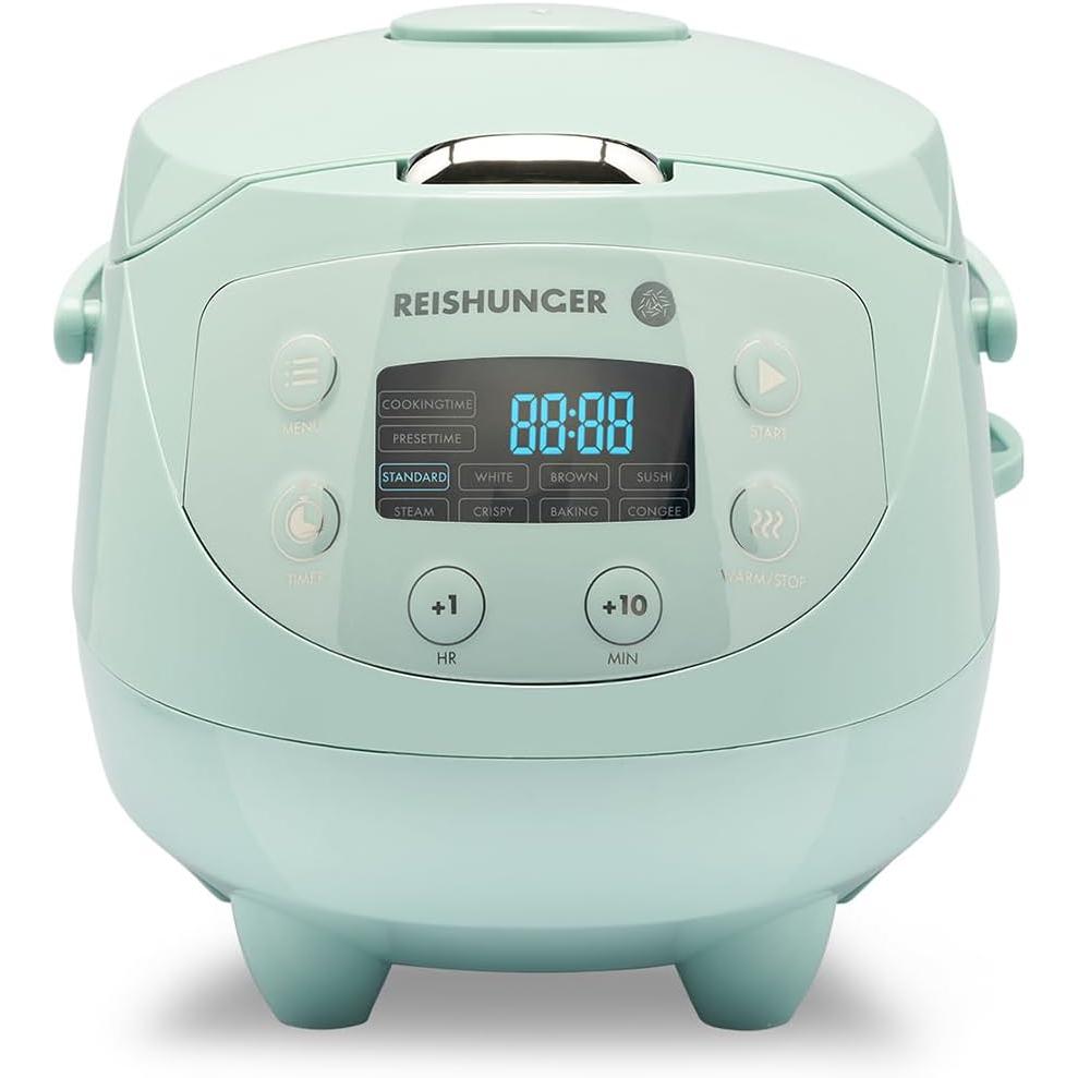 Reishunger Digitaler Mini Reiskocher 542-MDRK-M, Vaporiera + Cuociriso, Verde