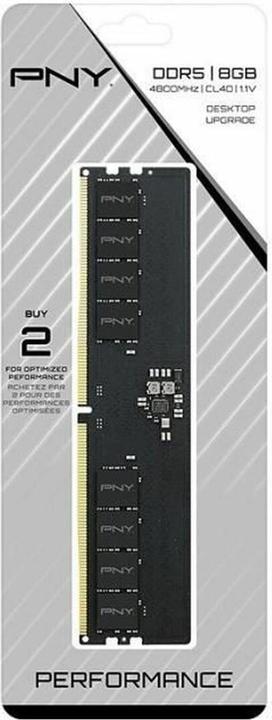 Image du produit PNY MD8GSD54800-TB, 8 Go, 1 x 8 Go, DDR5, 4800 MHz (1 x 8GB, 4800 MHz, RAM DDR5, DIMM)