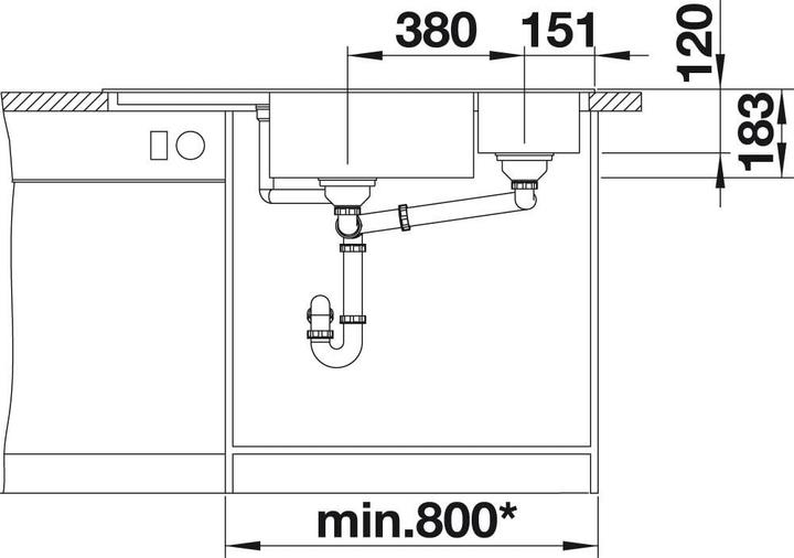 Actual product image Blanco Delta II (Fitted sink, 57.50 cm)