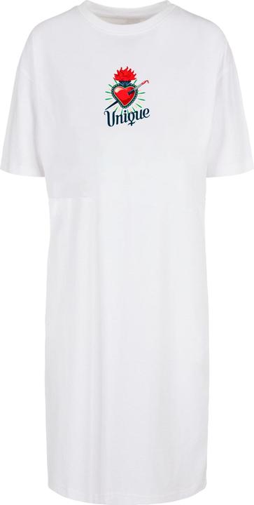 Merchcode Ladies Frida Kahlo - Heart Organic Oversized Slit Tee Dress - 117817 (L)