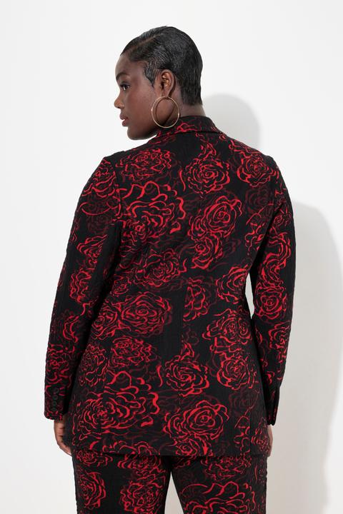 Immagine prodotto Ulla Popken Blazer in jersey jacquard con revers e design floreale (42)