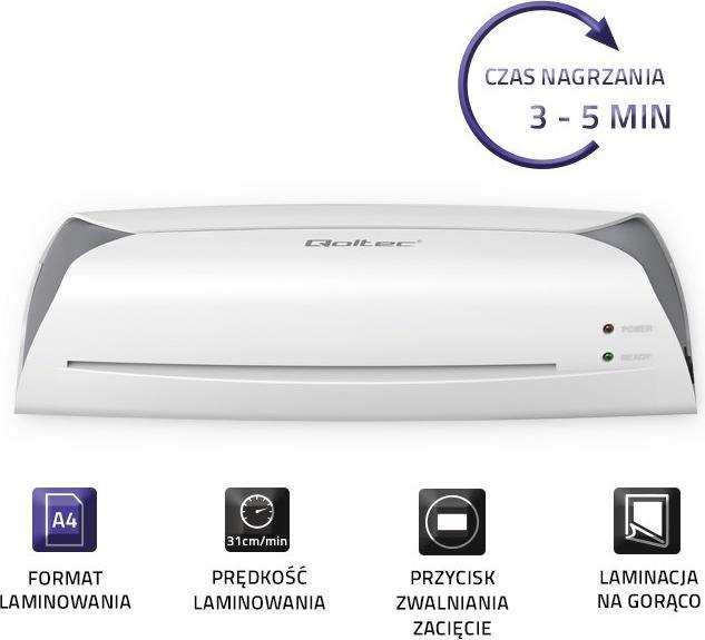 Actual product image Qoltec 50327 Laminator LMR0327 A4 (125 µm, A3, A4)