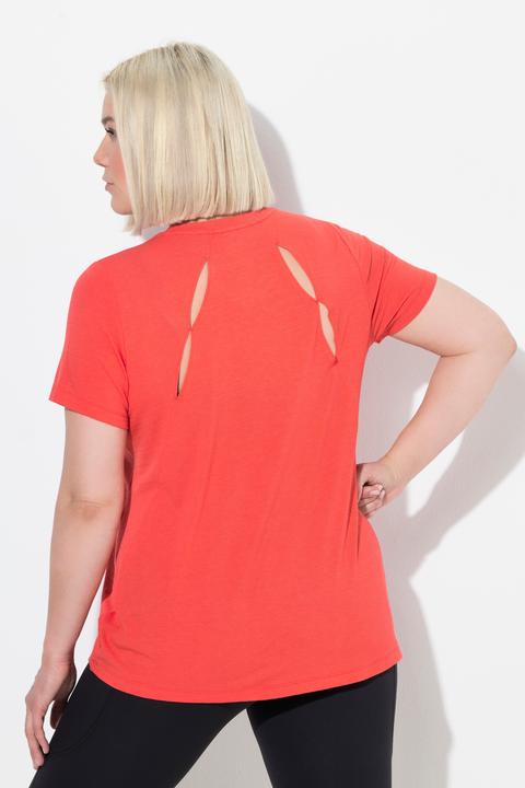 Produktbild Ulla Popken Funktions-Shirt, Cut-Outs, V-Ausschnitt, Halbarm, recycelt (58)