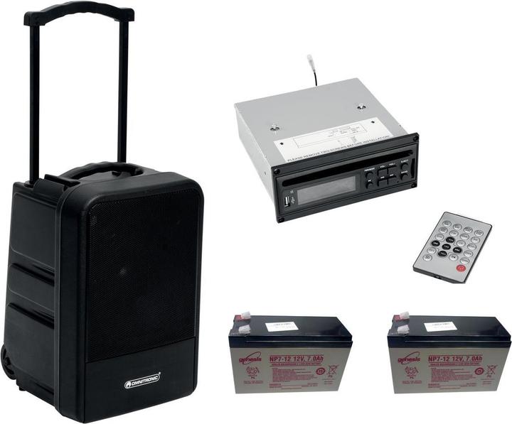 Omnitronic Set MOM-10BT4 Modular-Drahtlos-PA-System + CD-Player mit USB&SD + 2x Akku (Aktiv)